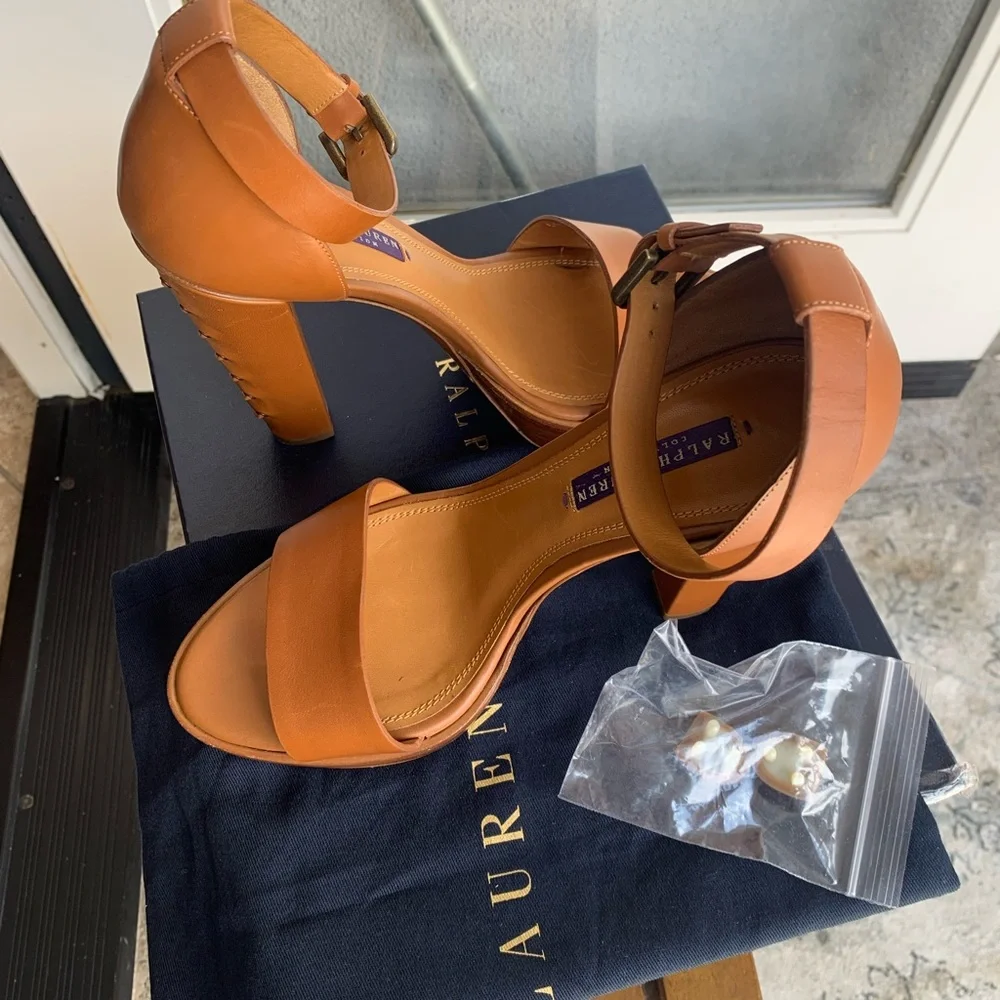 Ralph Lauren Purple Collection Leather Platform - Picture 2 of 5